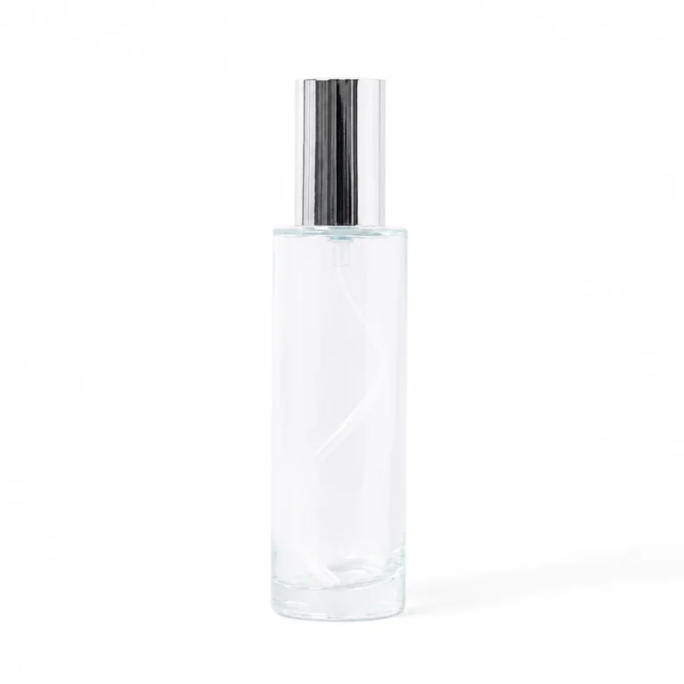 100ml Clear Glass Bottle with Silver Pump & Lid