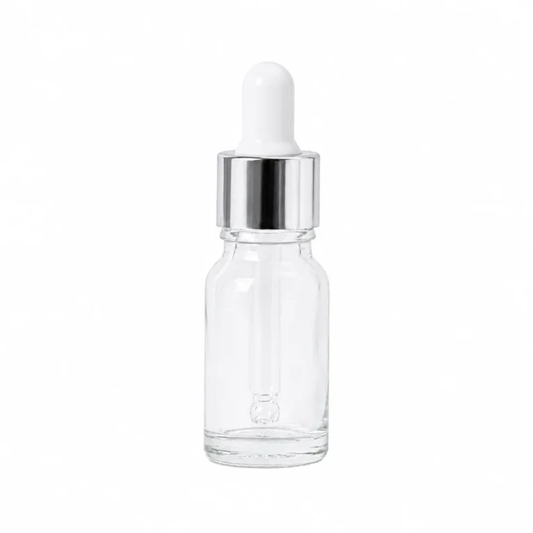 10ml Clear Glass Dropper Bottle with Silver Pipette