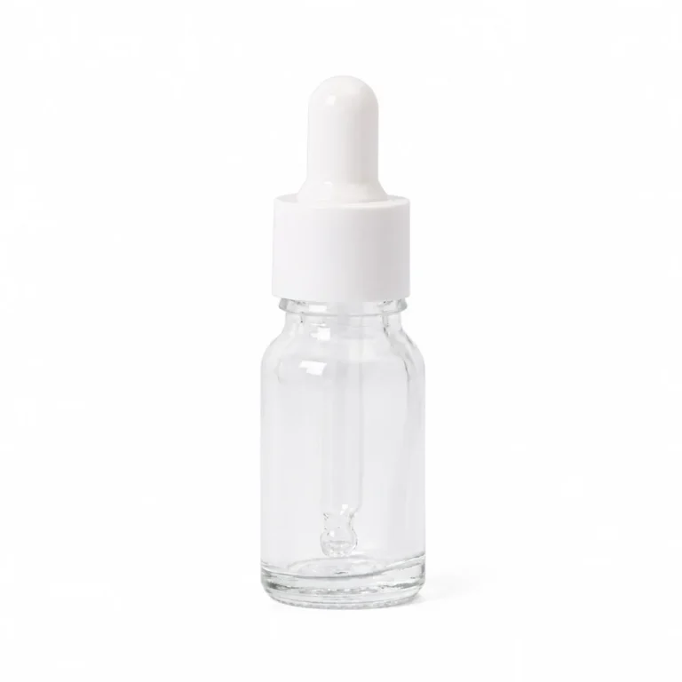 10ml Clear Glass Dropper Bottle with White Pipette