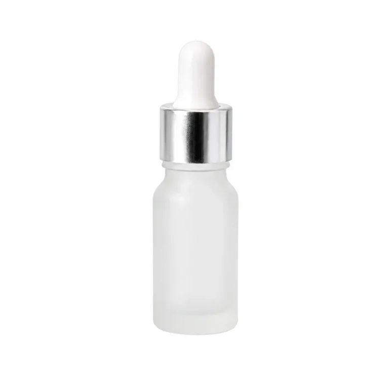 10ml Frosted Glass Dropper Bottle with Silver Pipette