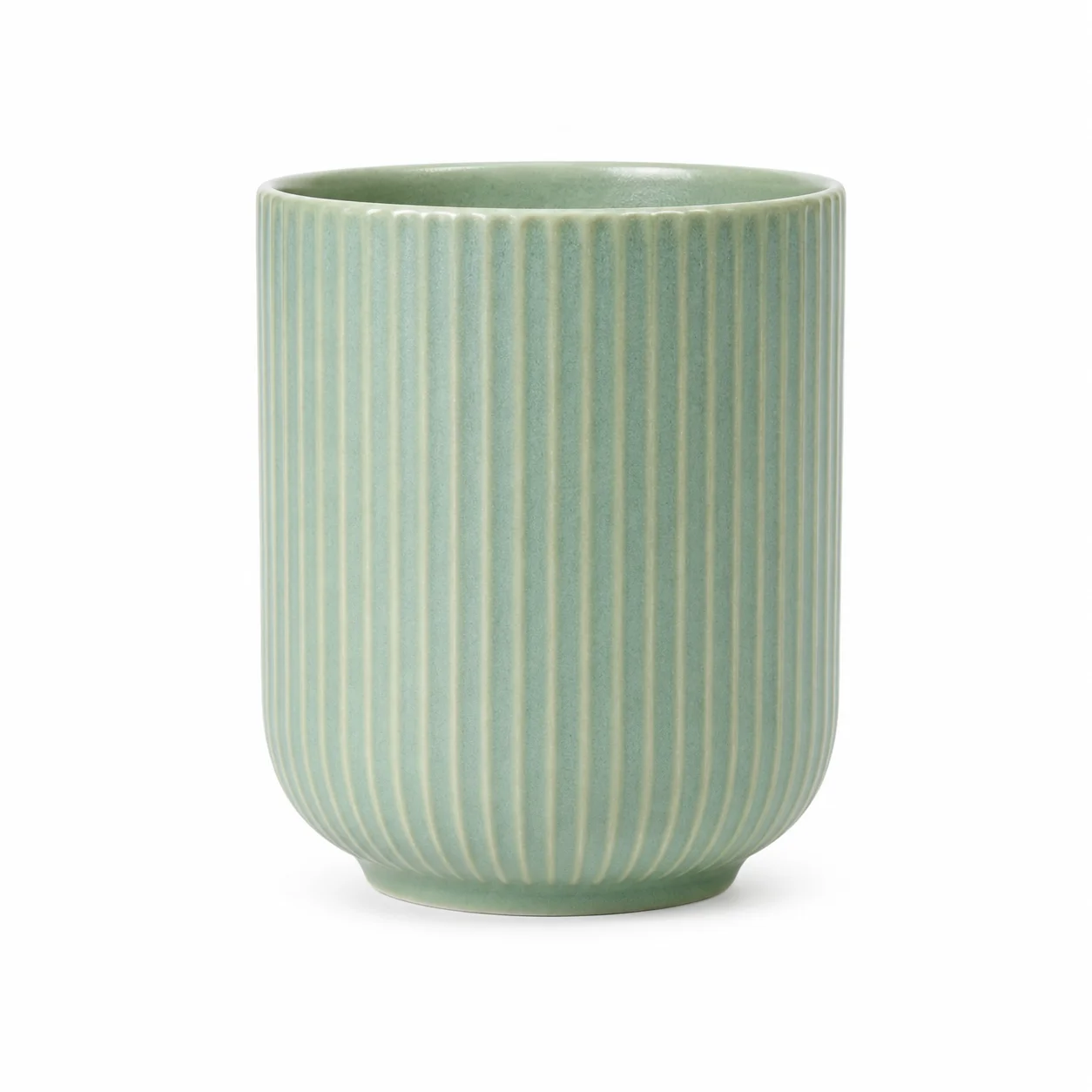 200ml Green Ceramic Jar with Vertical Rib