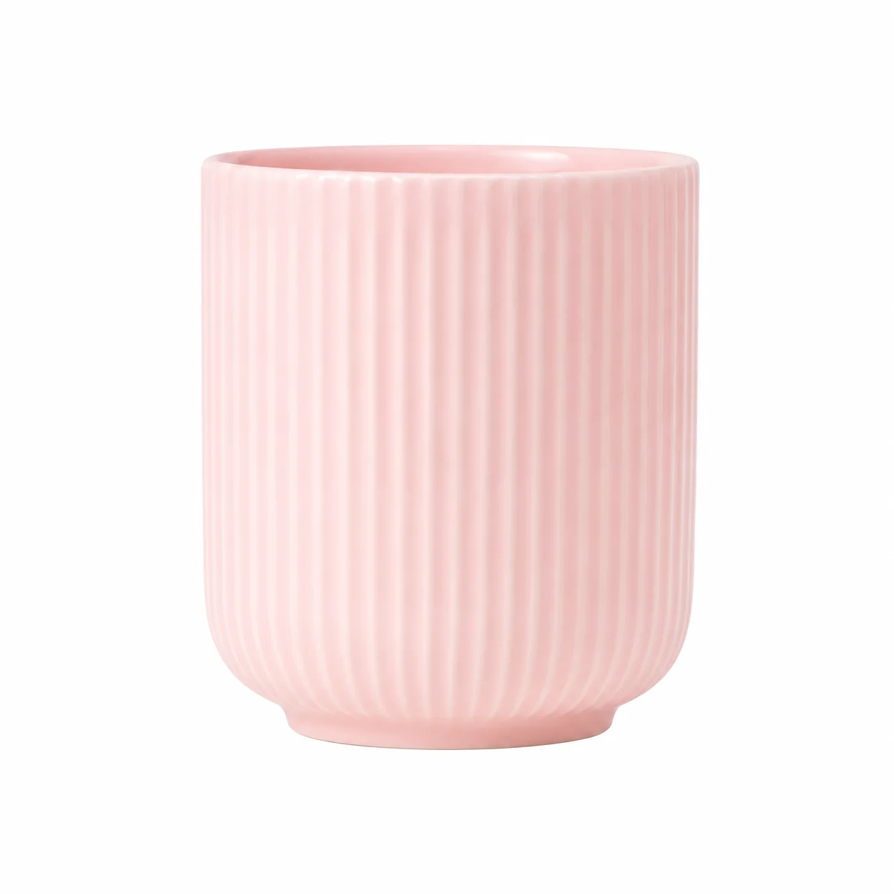200ml Pink Ceramic Jar with Vertical Rib
