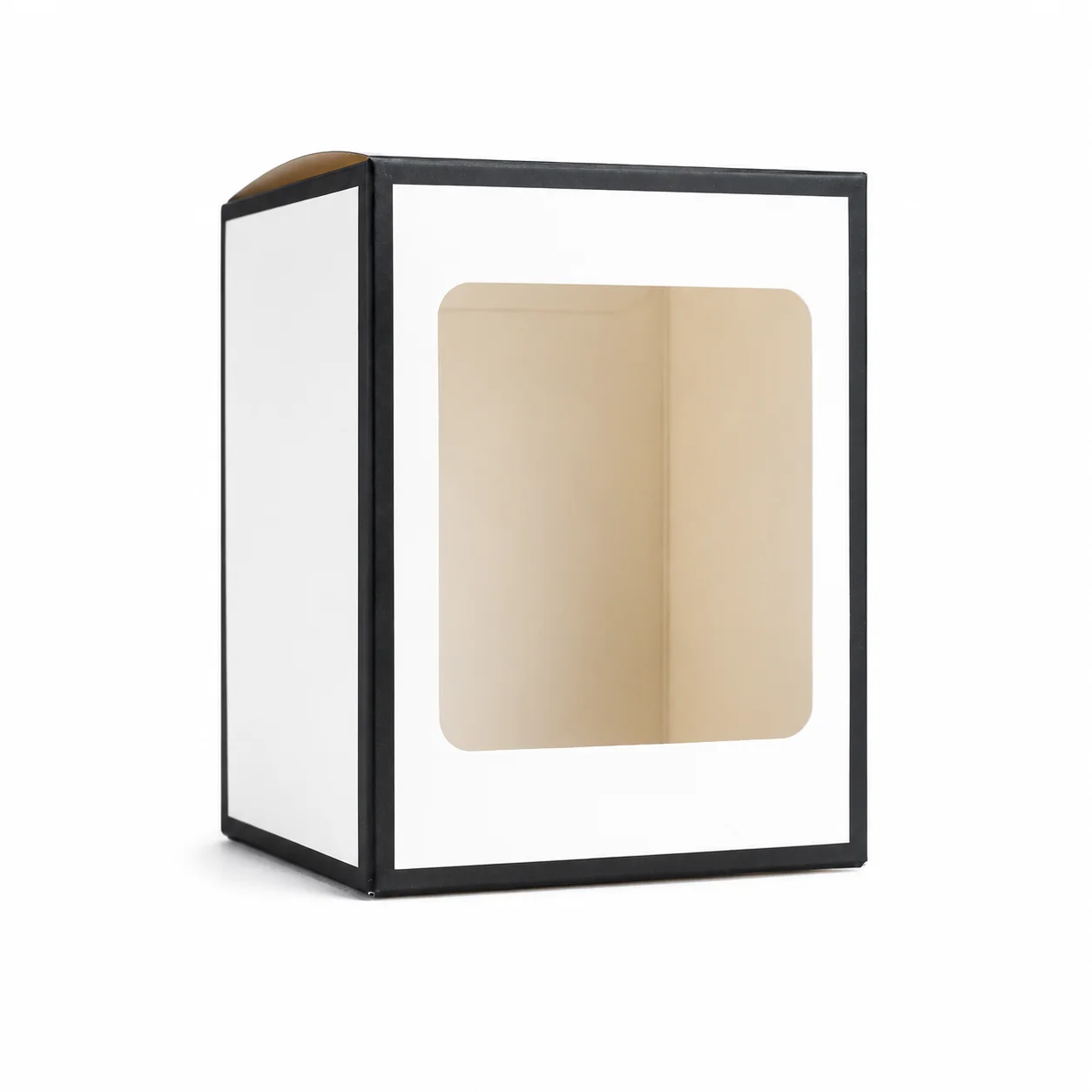 20cl White Candle Box with Black Rim & Window