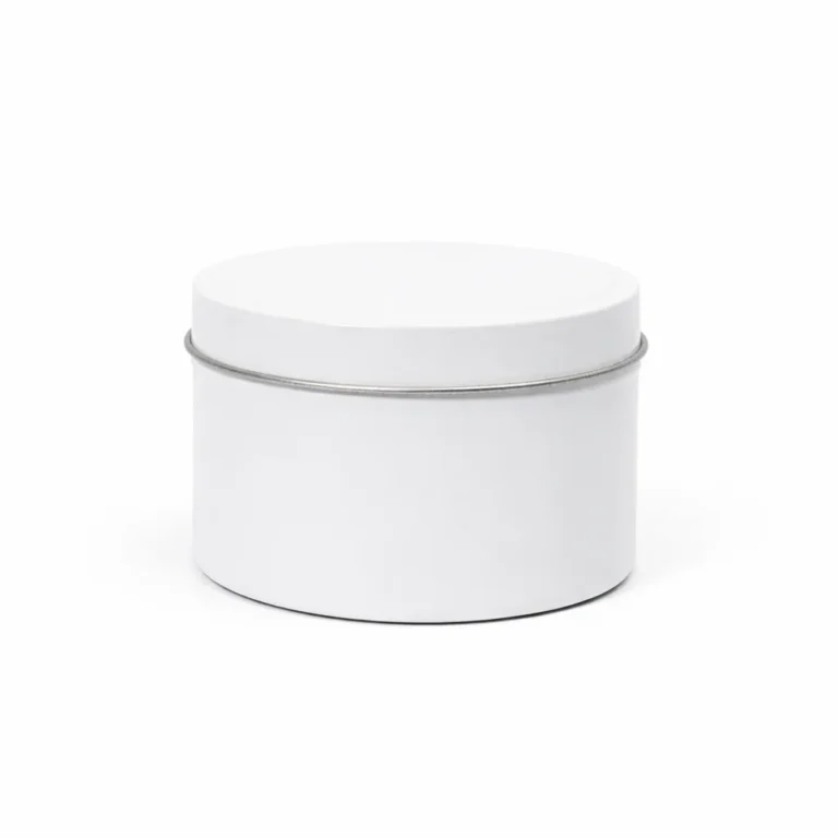 24cl White Candle Tins