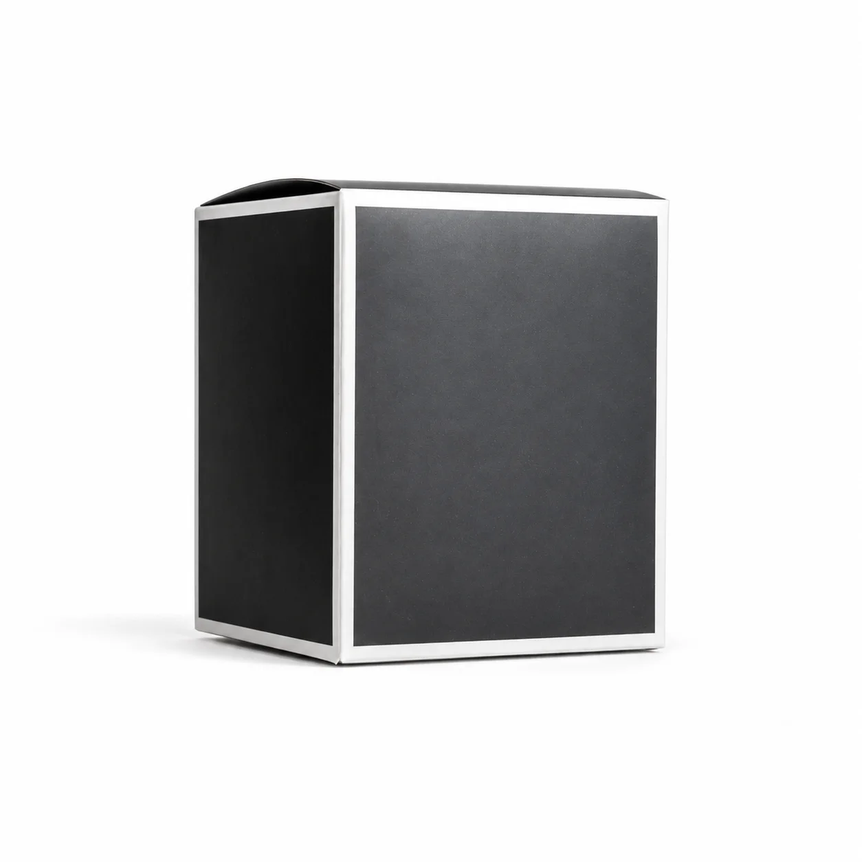 30cl Black Candle Box with White Rim