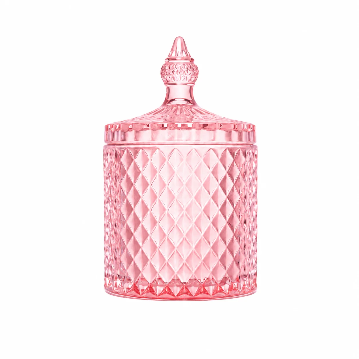 30cl Soft Pink Geo Candle Glass