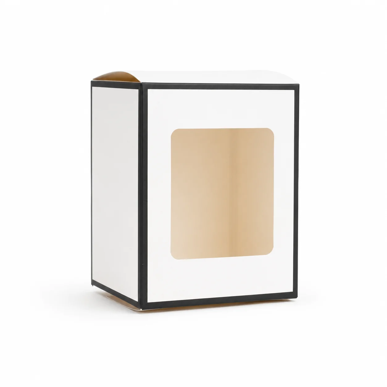 30cl White Candle Box With Black Rim & Window
