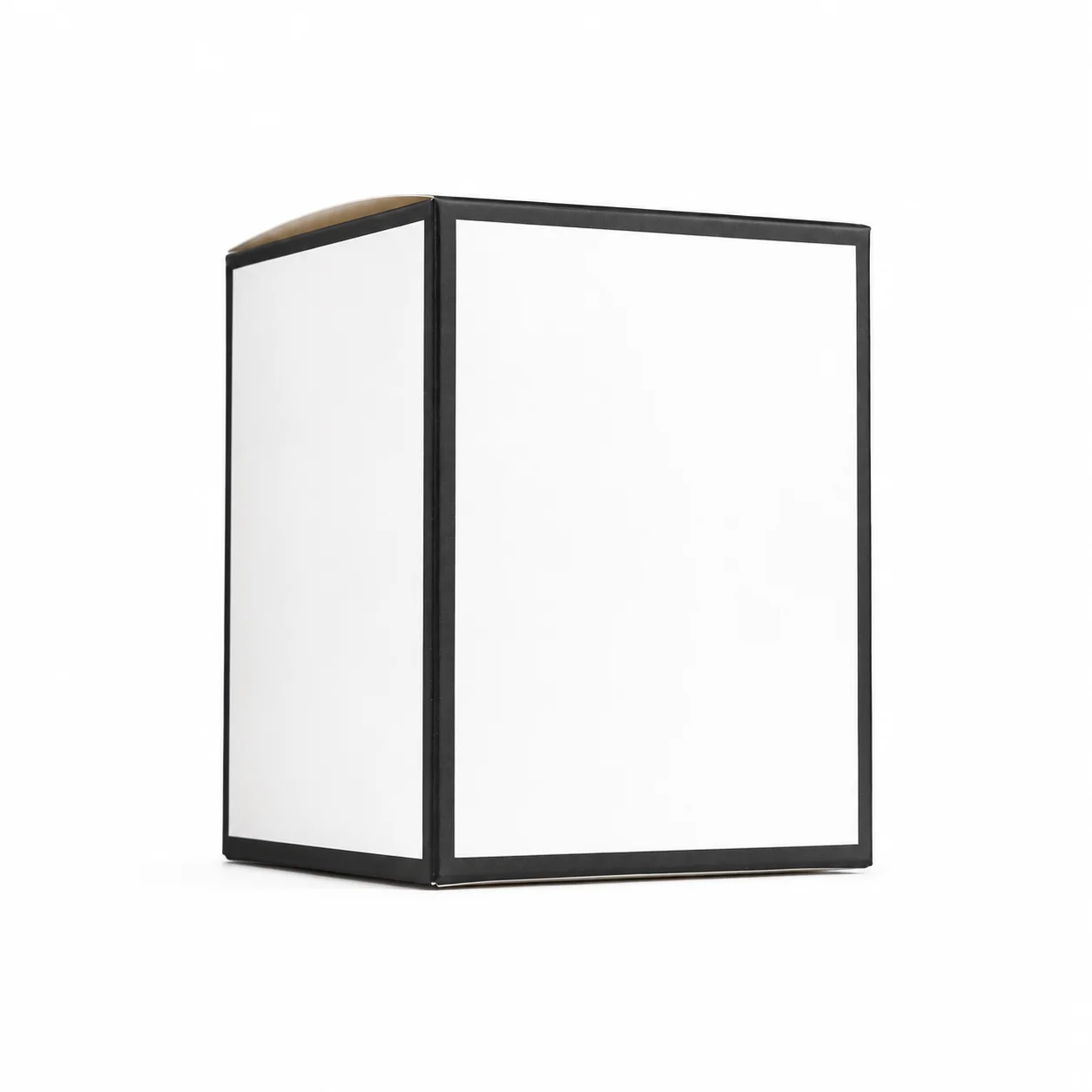 30cl White Candle Box with Black Rim