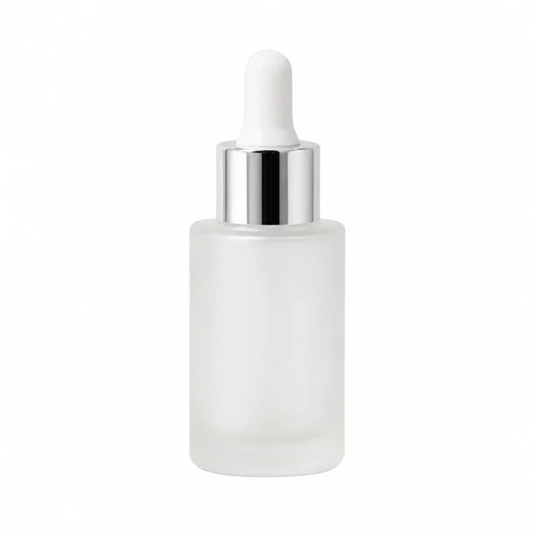 30ml Frosted Glass Dropper Bottle with Silver Pipette