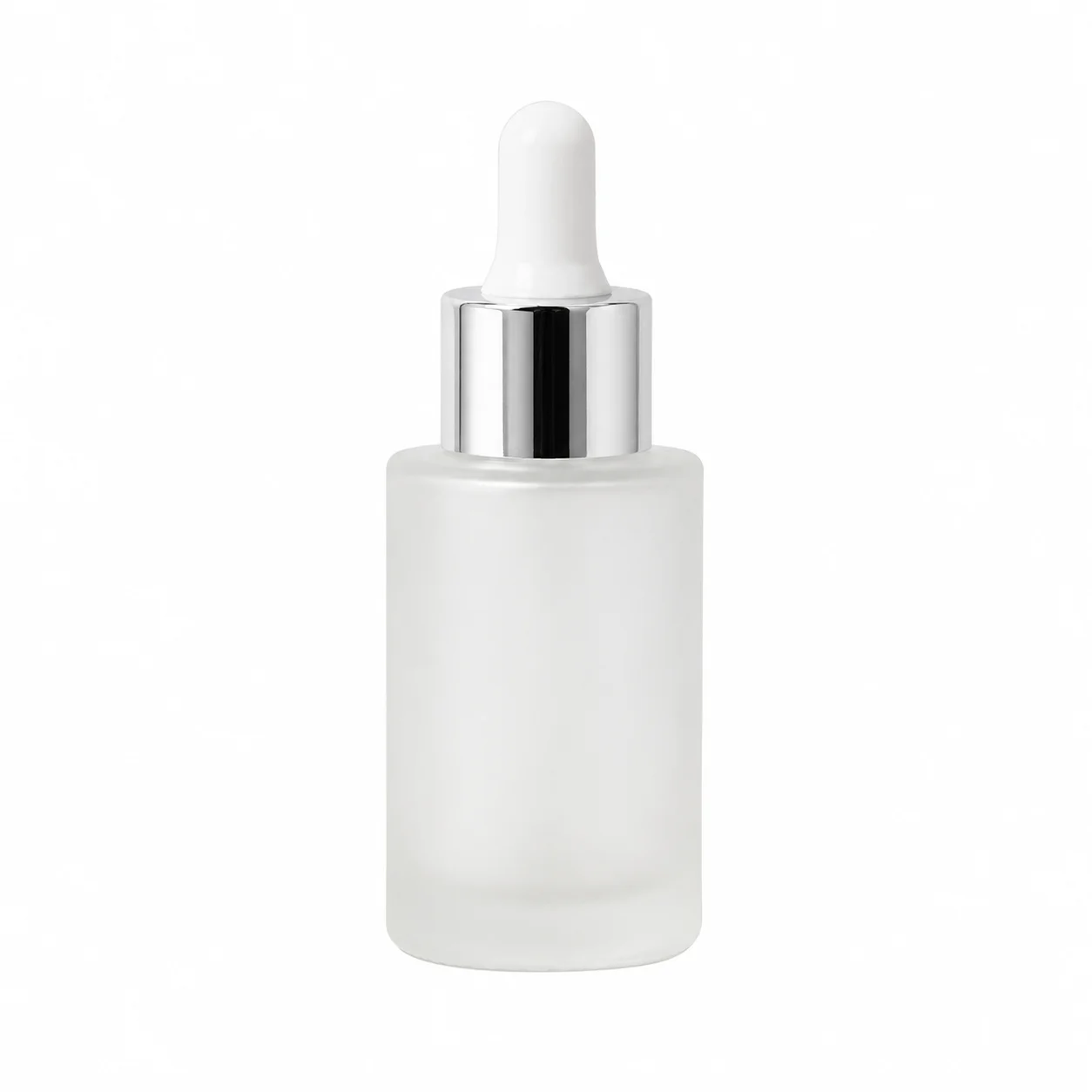 30ml Frosted Glass Dropper Bottle with Silver Pipette