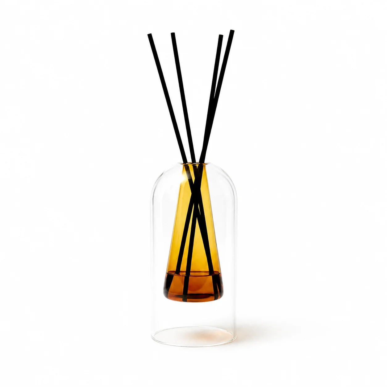 Amber Tall Double Wall Diffuser Glass Amber Tall Double Wall Diffuser Glass