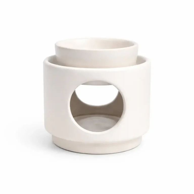 White Two-Piece Ceramic Burner