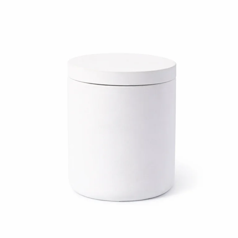 White Concrete Candle Jar