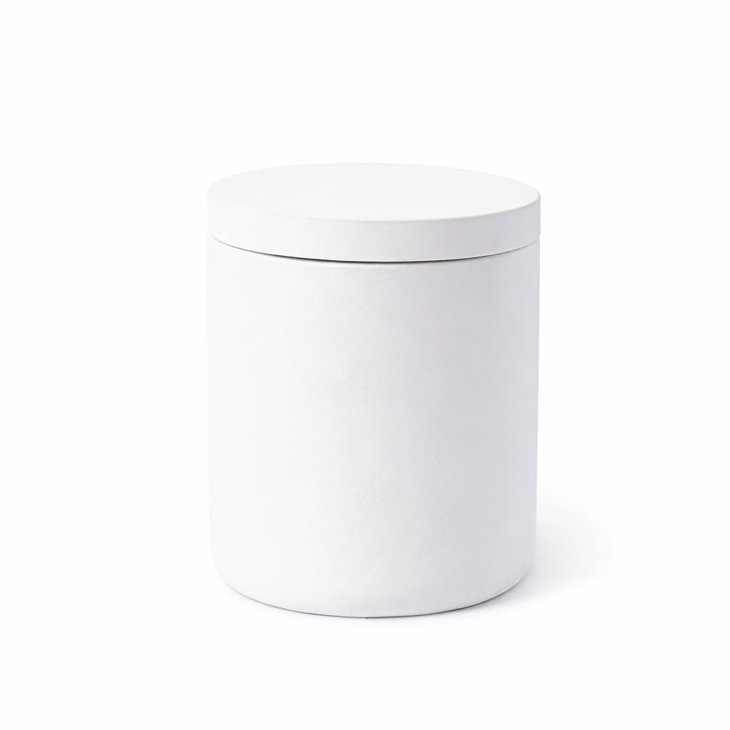 White Concrete Candle Jar