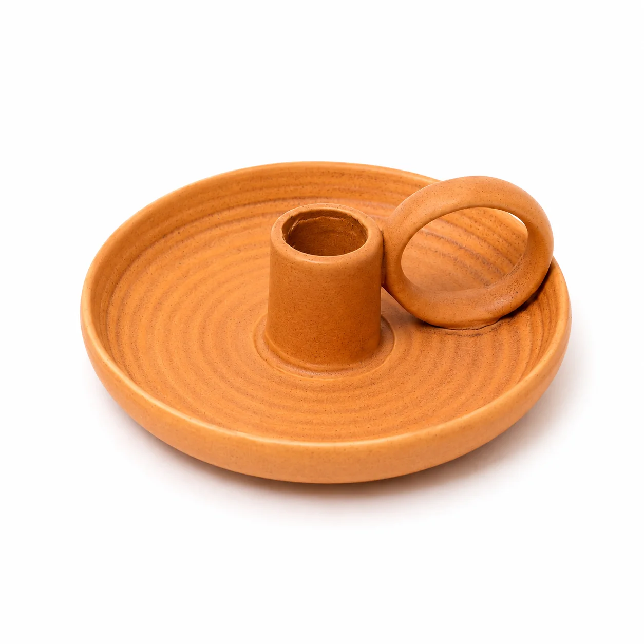 Ceramic Single Candle Holder - Terracotta