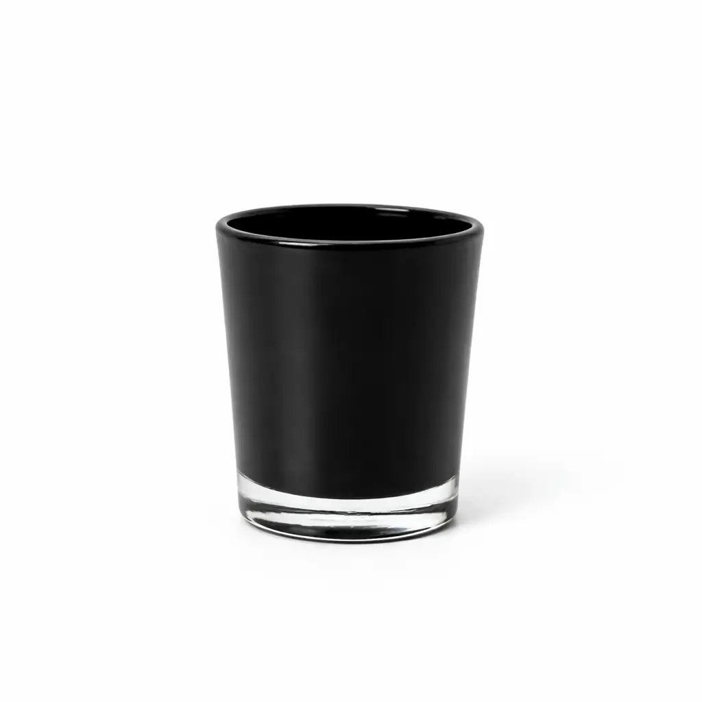 9cl Gloss Black Candle Glass