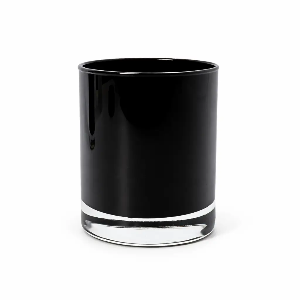 30cl Gloss Black Candle Glass