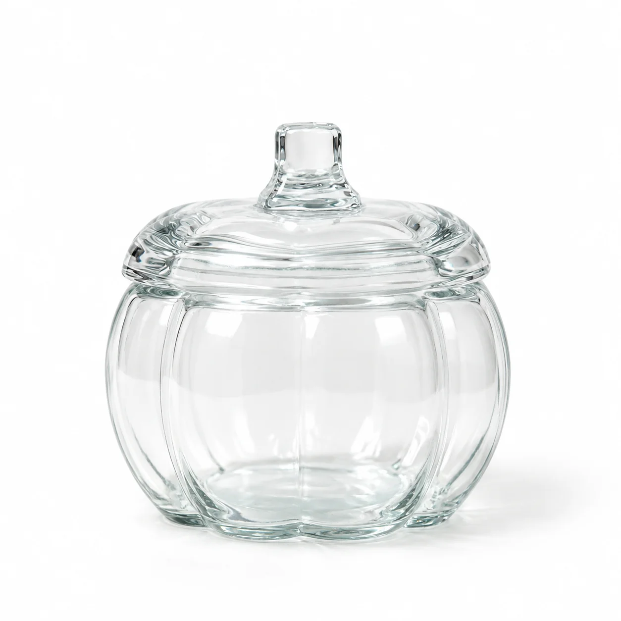 Large Clear Pumpkin Glass Candle Jar