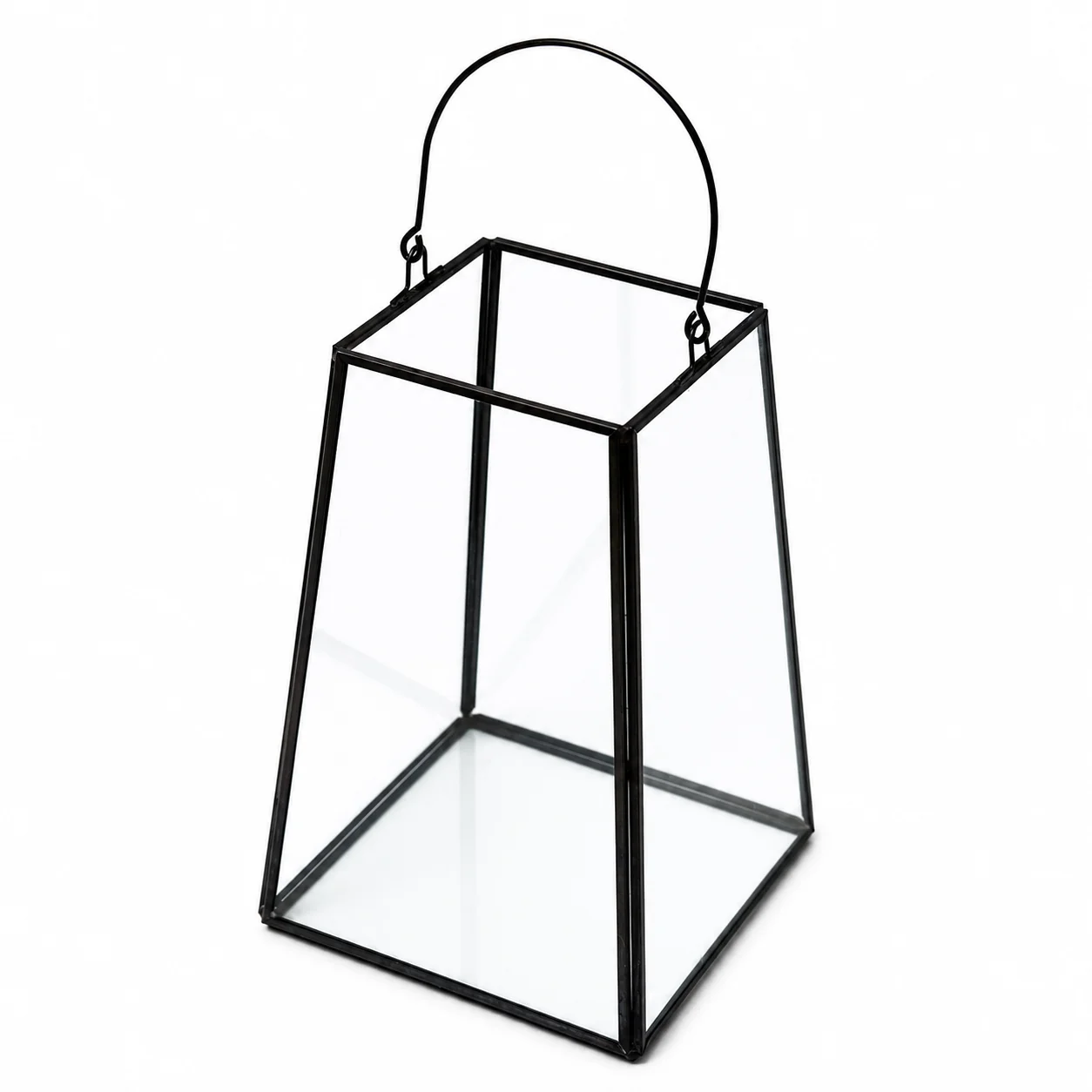 Medium Glass Black Lantern