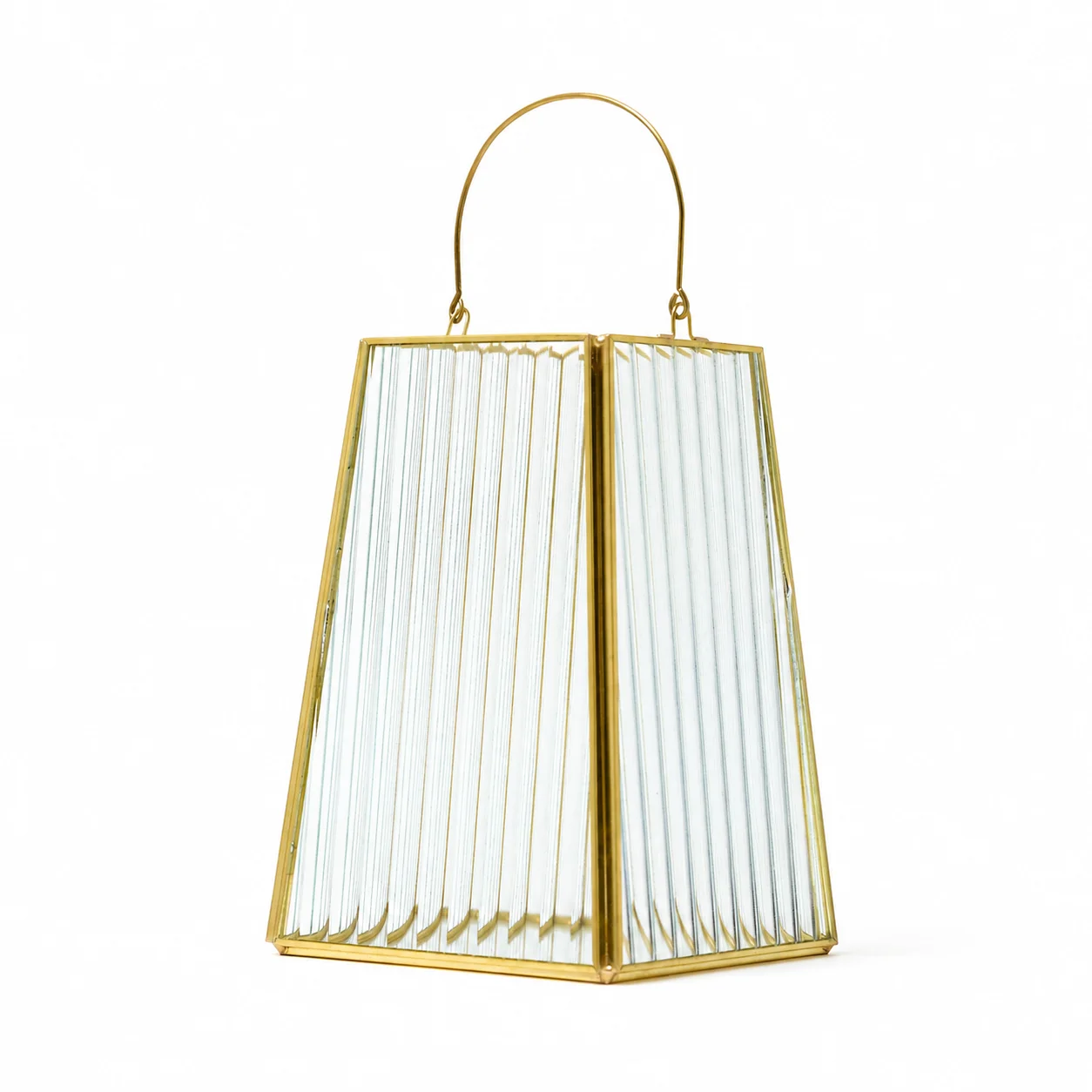 Medium Glass Gold Lantern