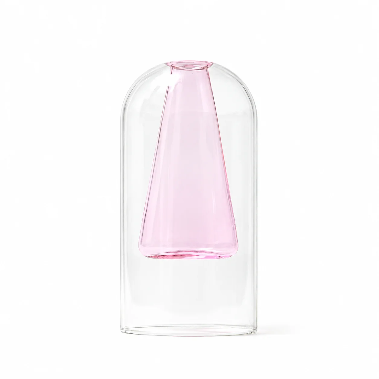 Pink Tall Double Wall Diffuser Glass
