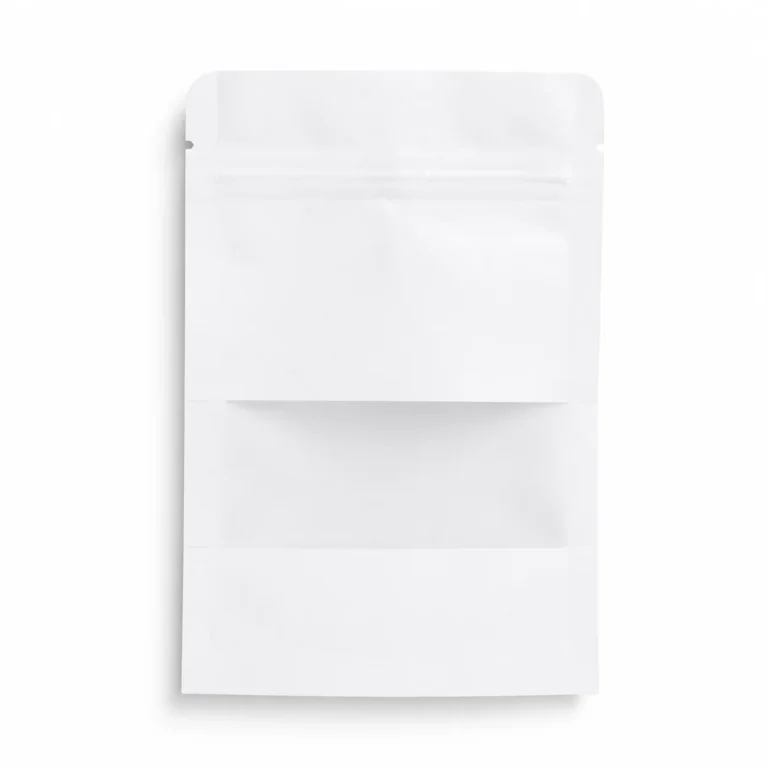 Resealable Kraft Bag With Window (White)