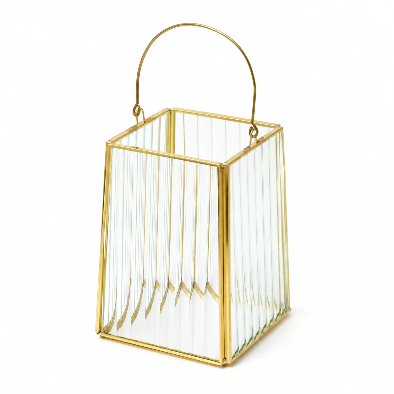 Small Glass Gold Lantern