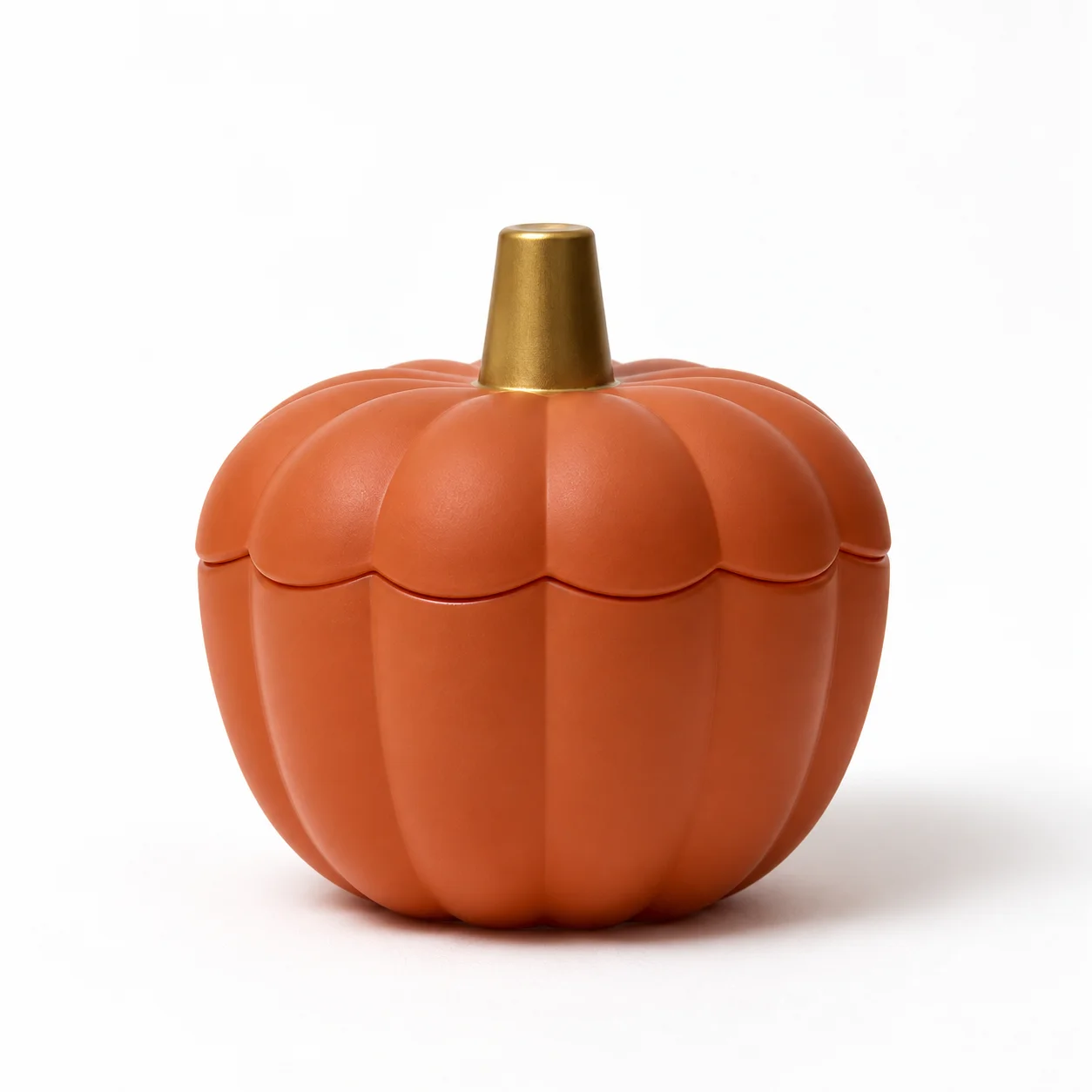 Small Matte Orange Pumpkin Glass Candle Jar