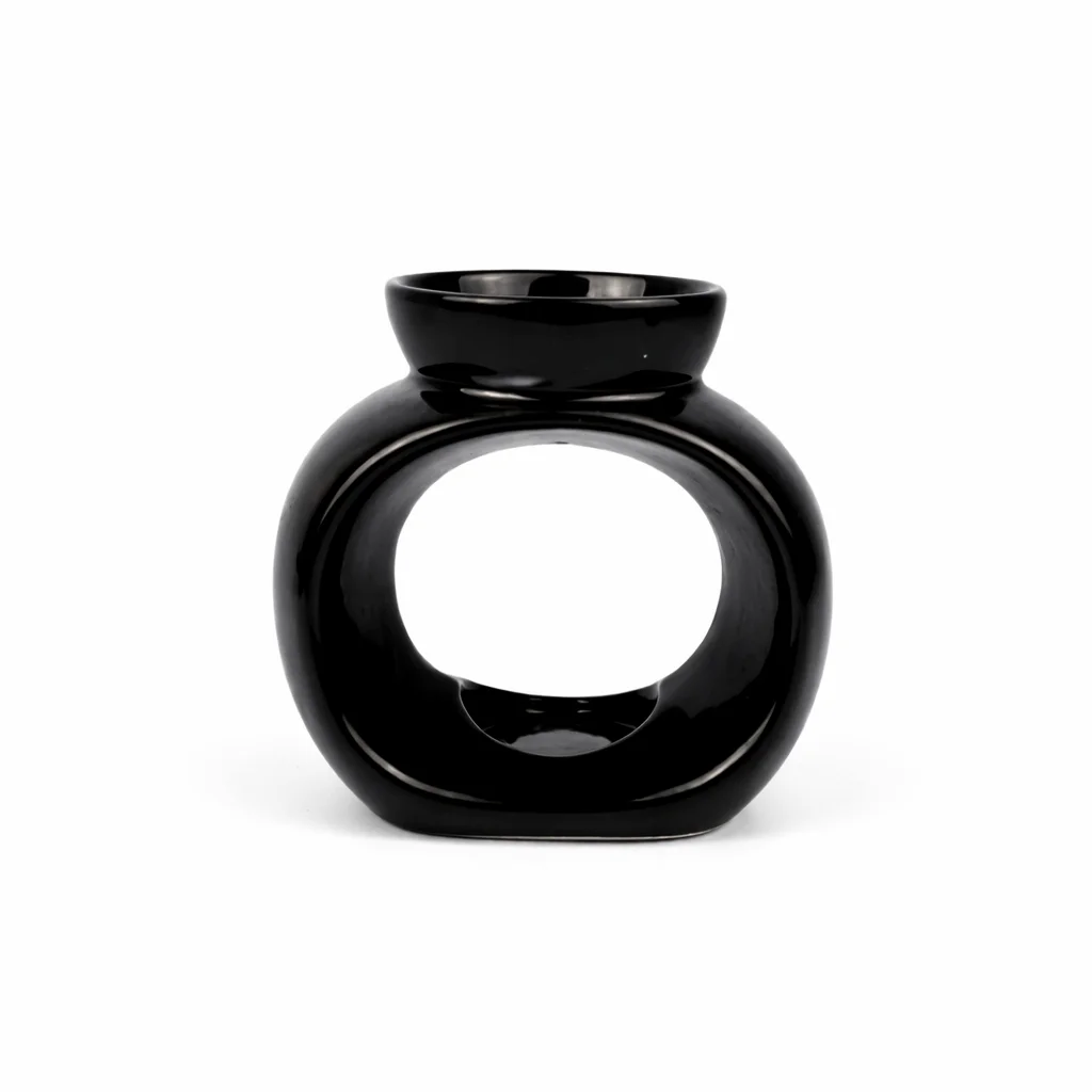Small Oval Ceramic Burner - Black