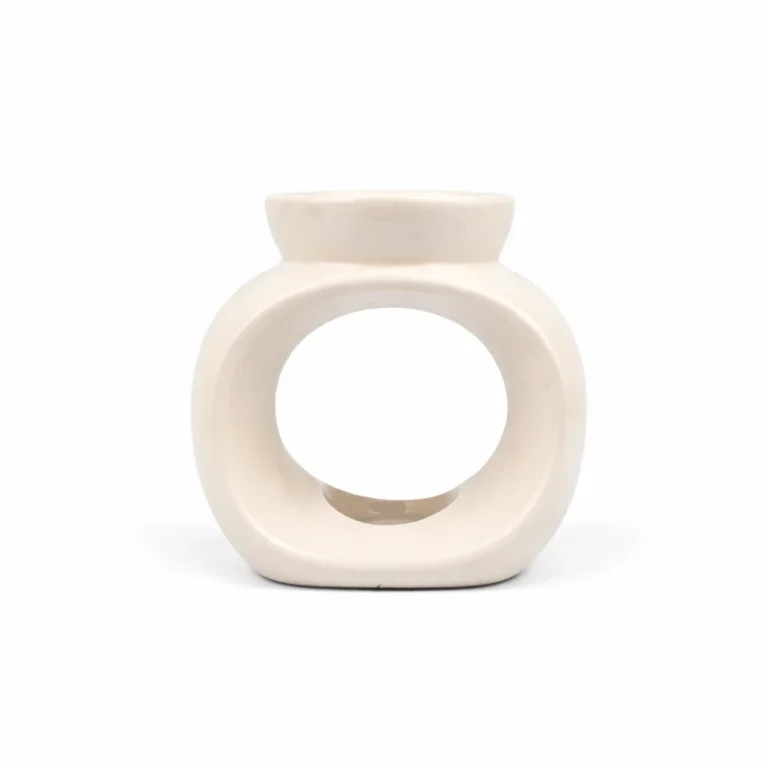 Small Oval Ceramic Burner - White