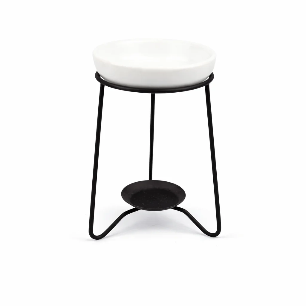 Wax Melt Burner on Black Stand