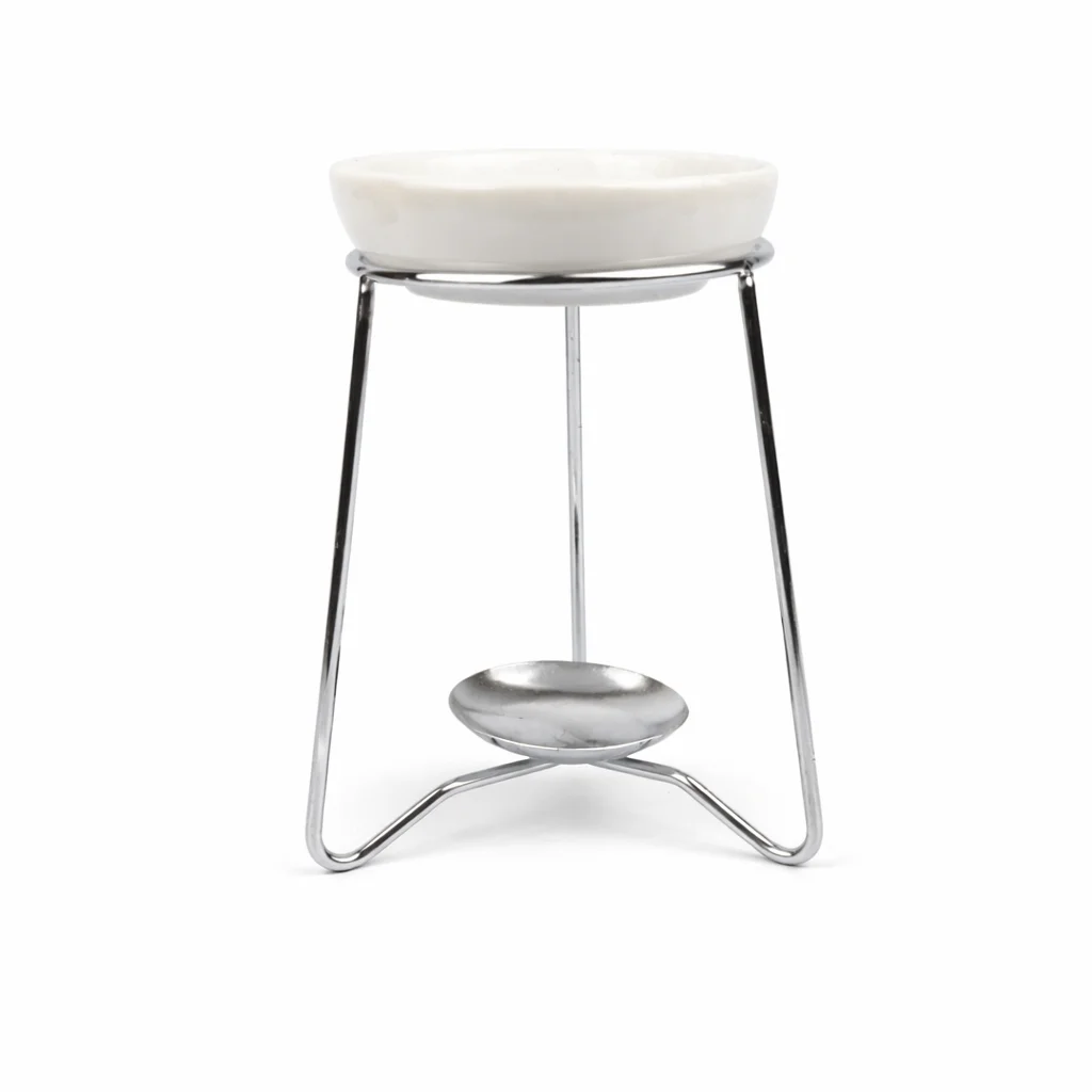 Wax Melt Burner on Silver Stand