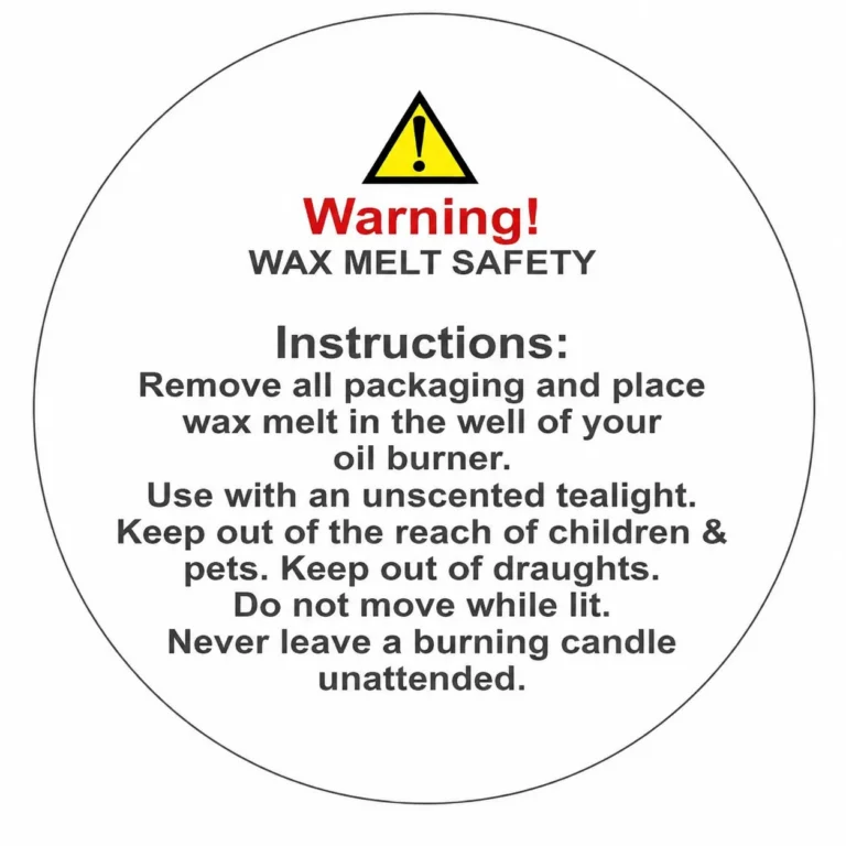 Wax Melt Safety Label - White