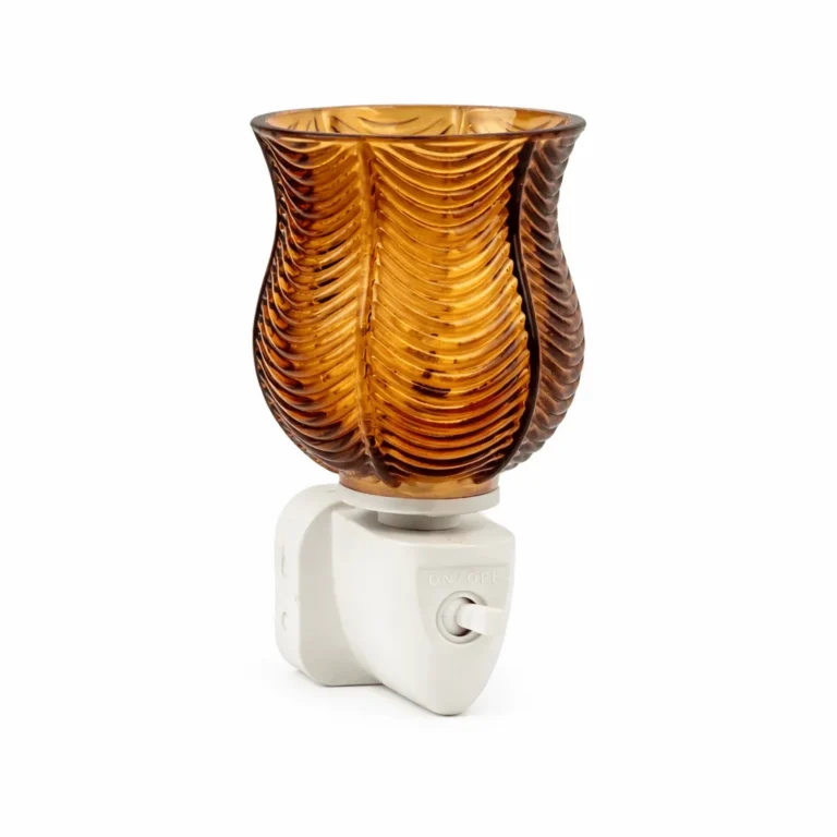 Wax Warmer Ribbed Glass Plug-In - Amber