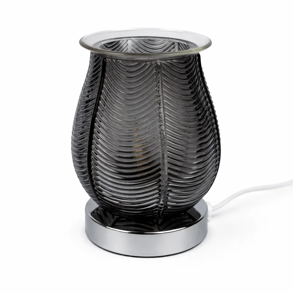 Wax Warmer Ribbed Glass - Smoke Black Wax Warmer Ribbed Glass - Smoke Black