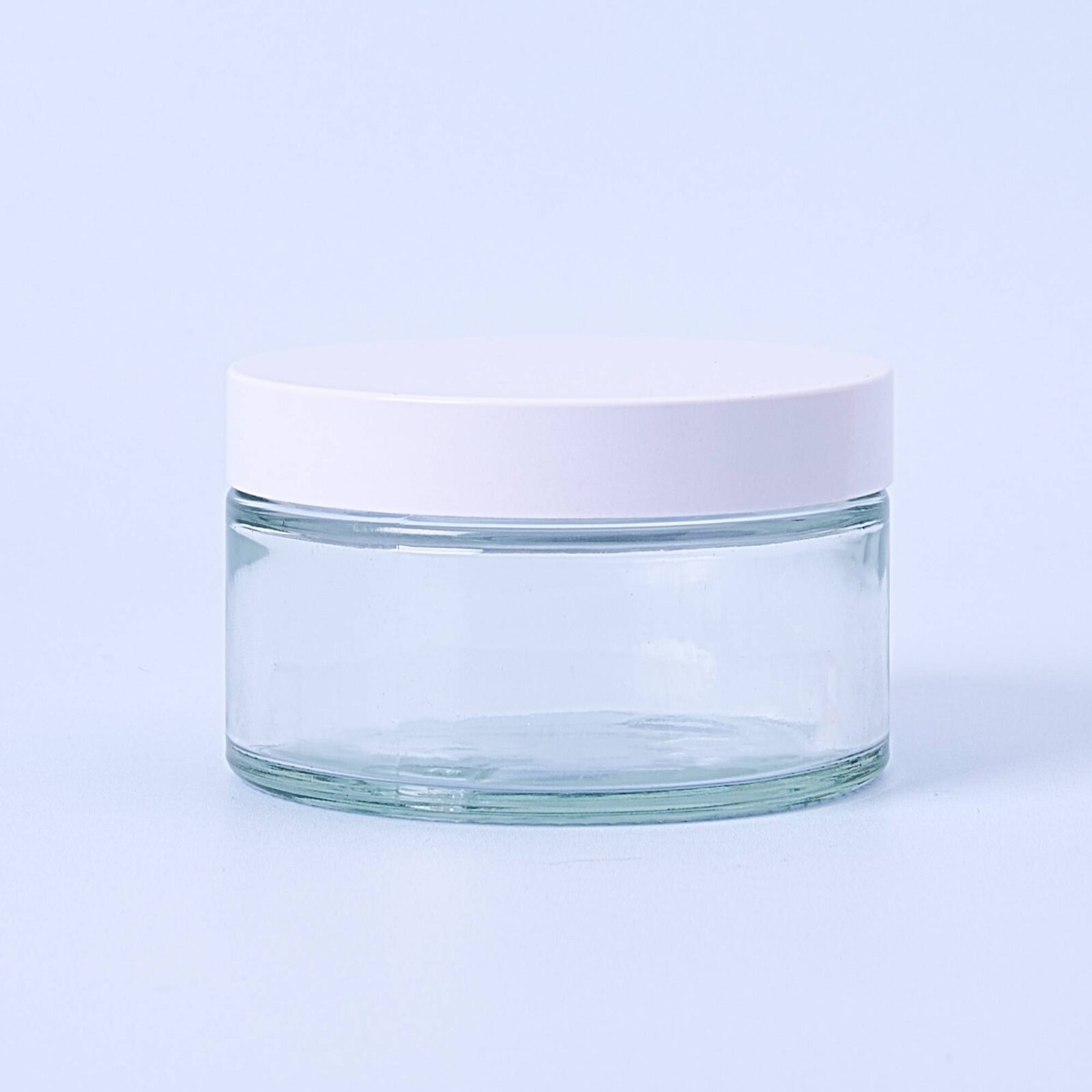 200ml Clear Glass Container & White Lid - Box of 6