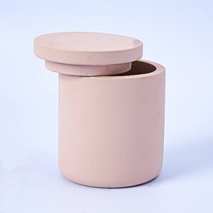 Nude Concrete Candle Jar With Lid Available at Supplies For Candles ™
