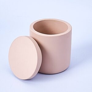 Nude Concrete Candle Jar With Lid Available at Supplies For Candles ™