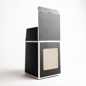 30cl Black Candle Box With White Rim & Window - Bag of 6