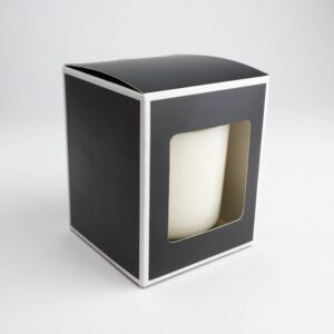 30cl Black Candle Box With White Rim & Window - Bag of 6