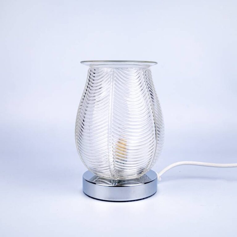 Wax Warmer Ribbed Glass Clear