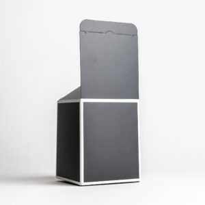 30cl Black Candle Box With White Rim
