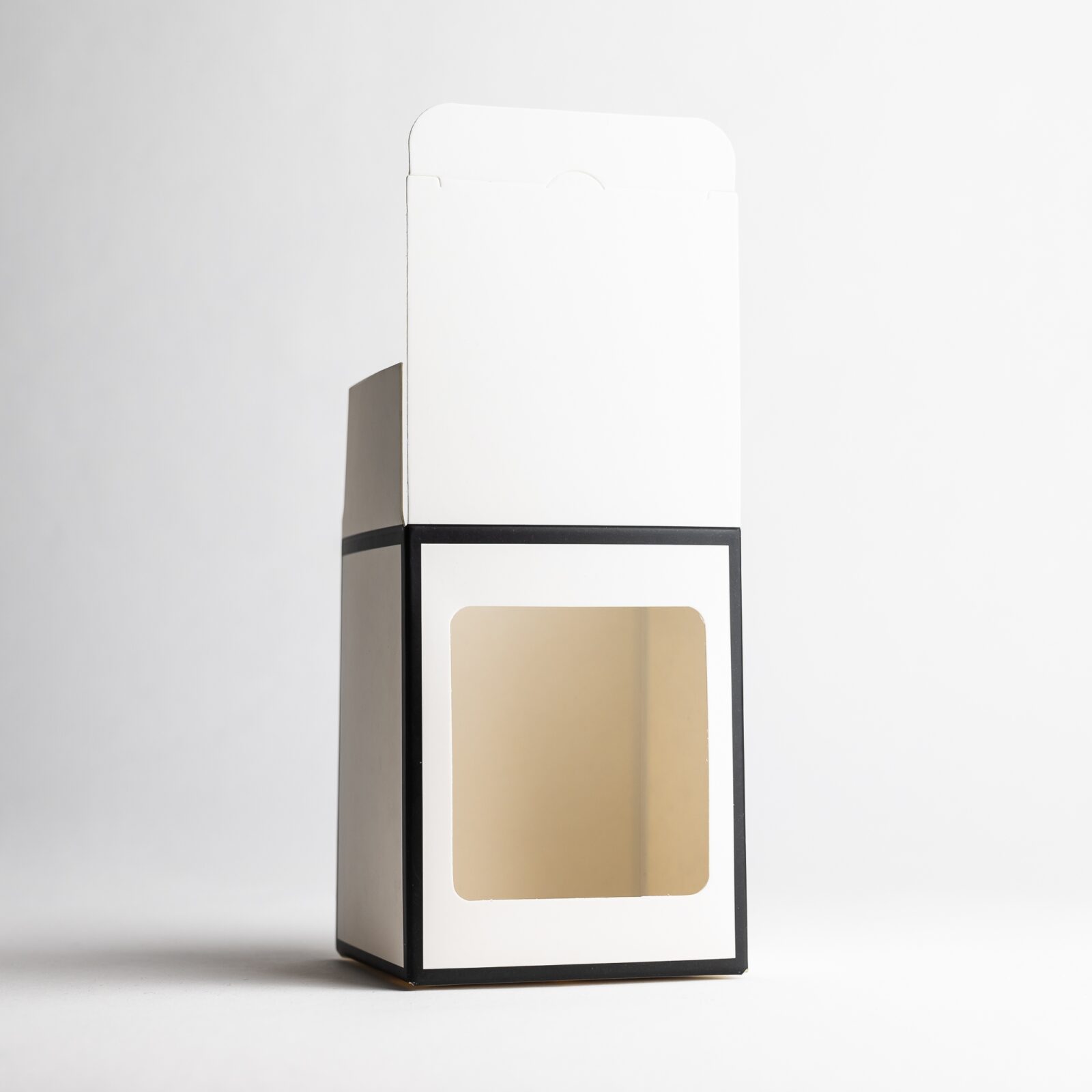 20cl White Candle Box With Black Rim With Window