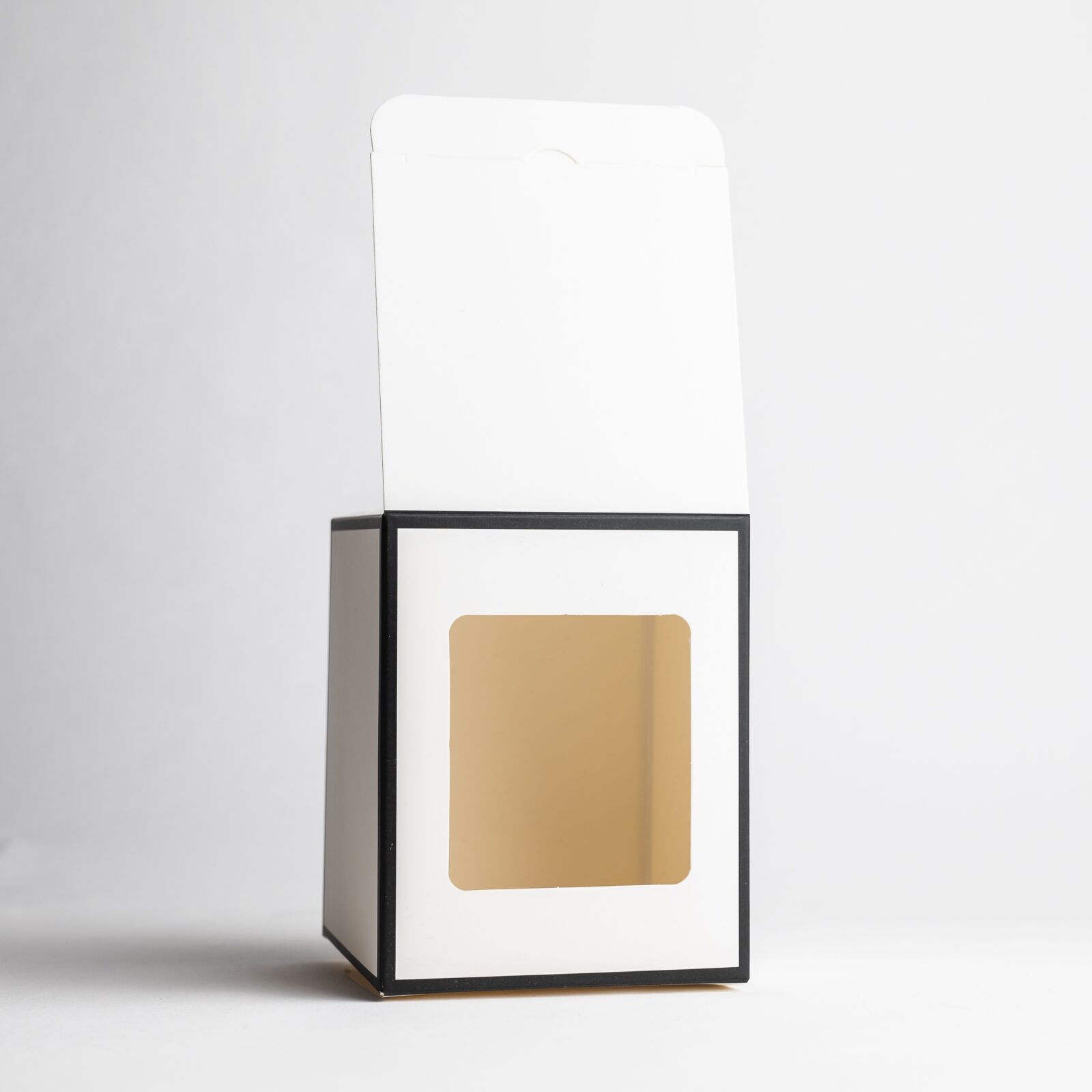 30cl White Candle Box With Black Rim & Window