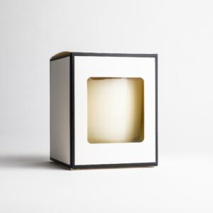 30cl White Candle Box With Black Rim & Window
