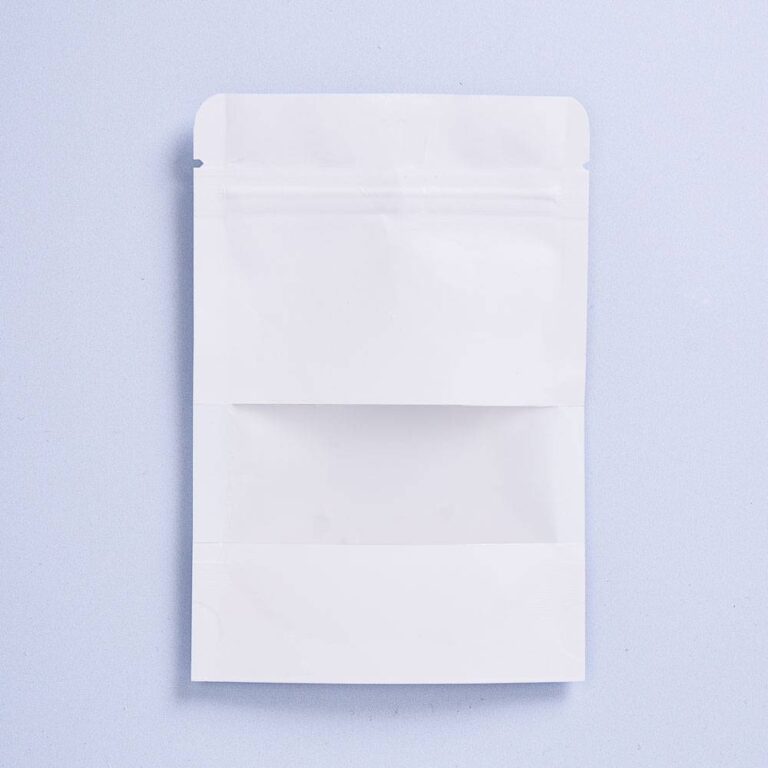 Resealable Kraft Bag With Window, Small (White) - Bag of 10