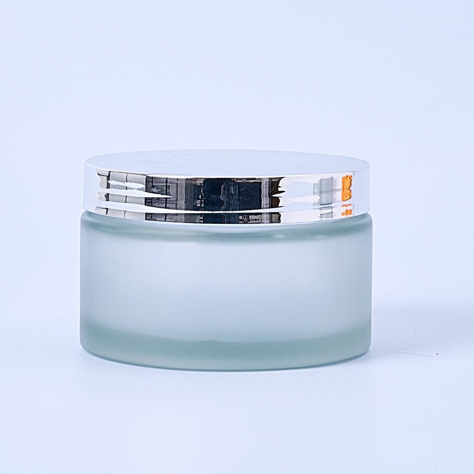 200ml Frosted Glass Container & Silver Lid - Box of 6