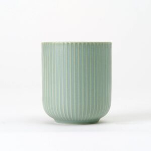 200ml Green Ceramic Jar with Vertical Rib