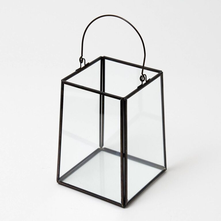 Small Glass Lantern - Black