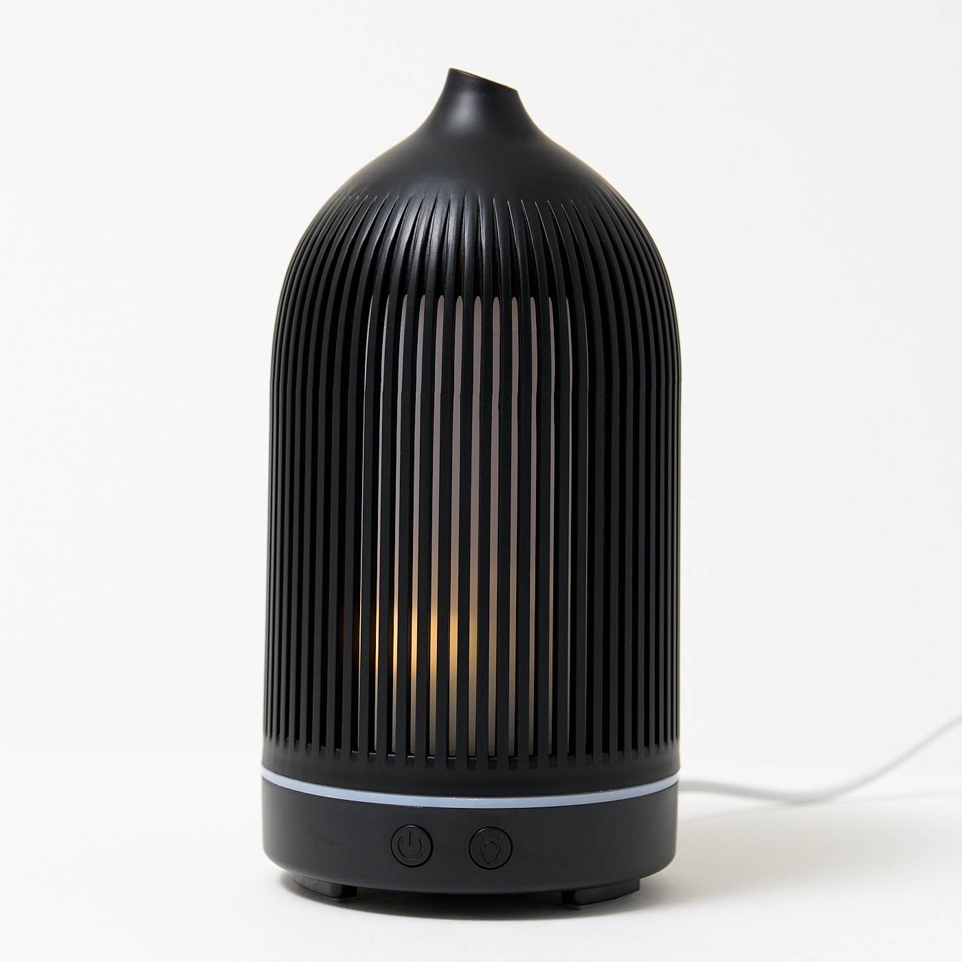 12545 Electric Plastic Black Ribbed Aroma Diffuser